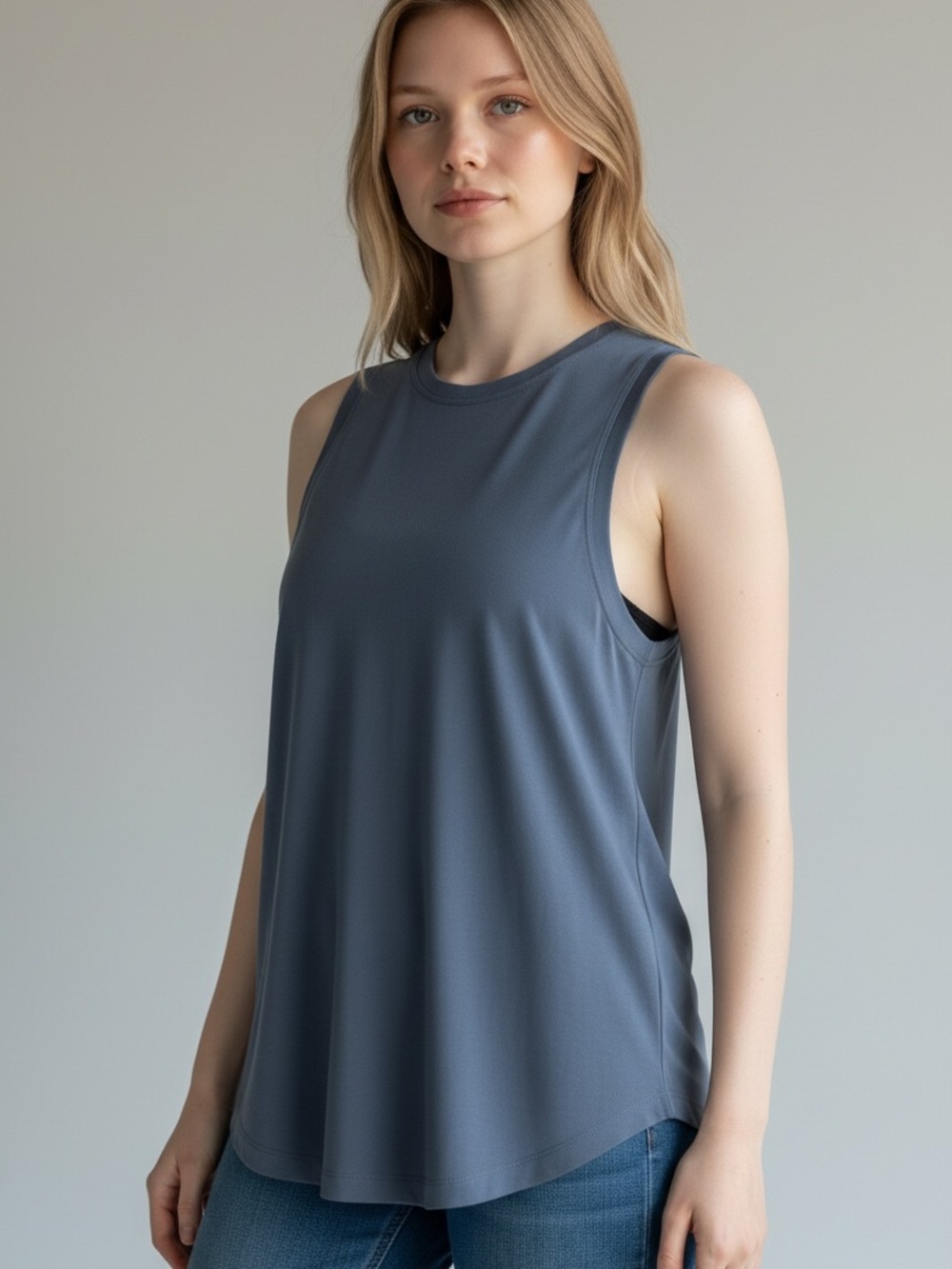 Athleta Sleeveless Crewneck Tank Top in Slate Blue - Women's